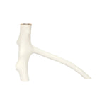 Bougeoir branche en bois laqué blanc 20 cm