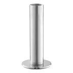 Bougeoir colonne acier argenté lot de 3 vue de face