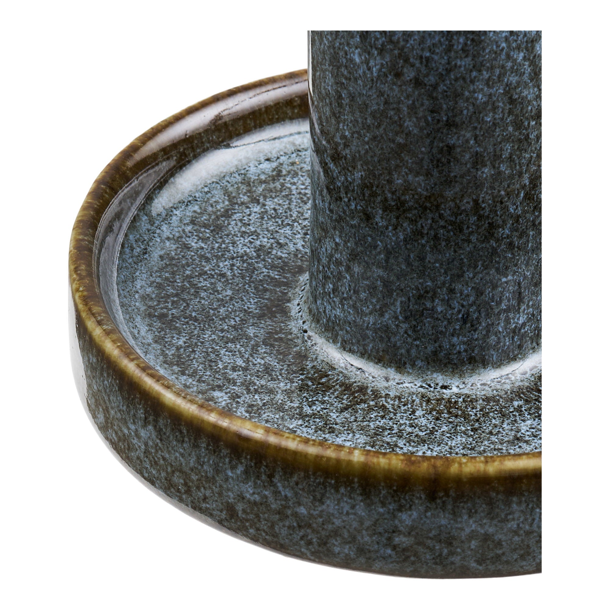 Bougeoir colonne céramique bleu lagon lot de 2 vue de face