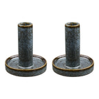 Bougeoir colonne céramique bleu lagon lot de 2
