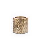 Bougeoir cylindre bas à texture croco finition laiton 10 cm