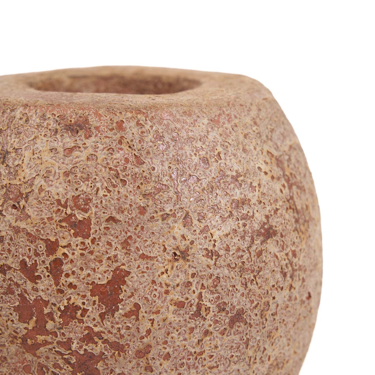 Bougeoir galet en terre cuite brune 12 cm, vue 7