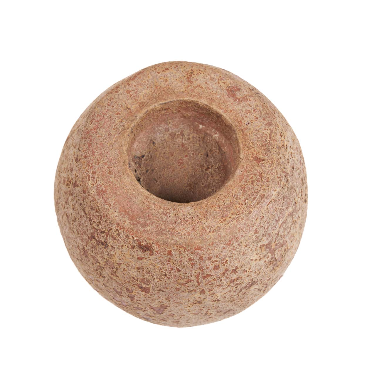 Bougeoir galet en terre cuite brune 12 cm, vue 8