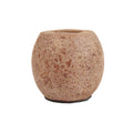 Bougeoir galet en terre cuite brune 12 cm