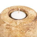 Bougeoir galet en terre cuite crème 12 cm, vue 4