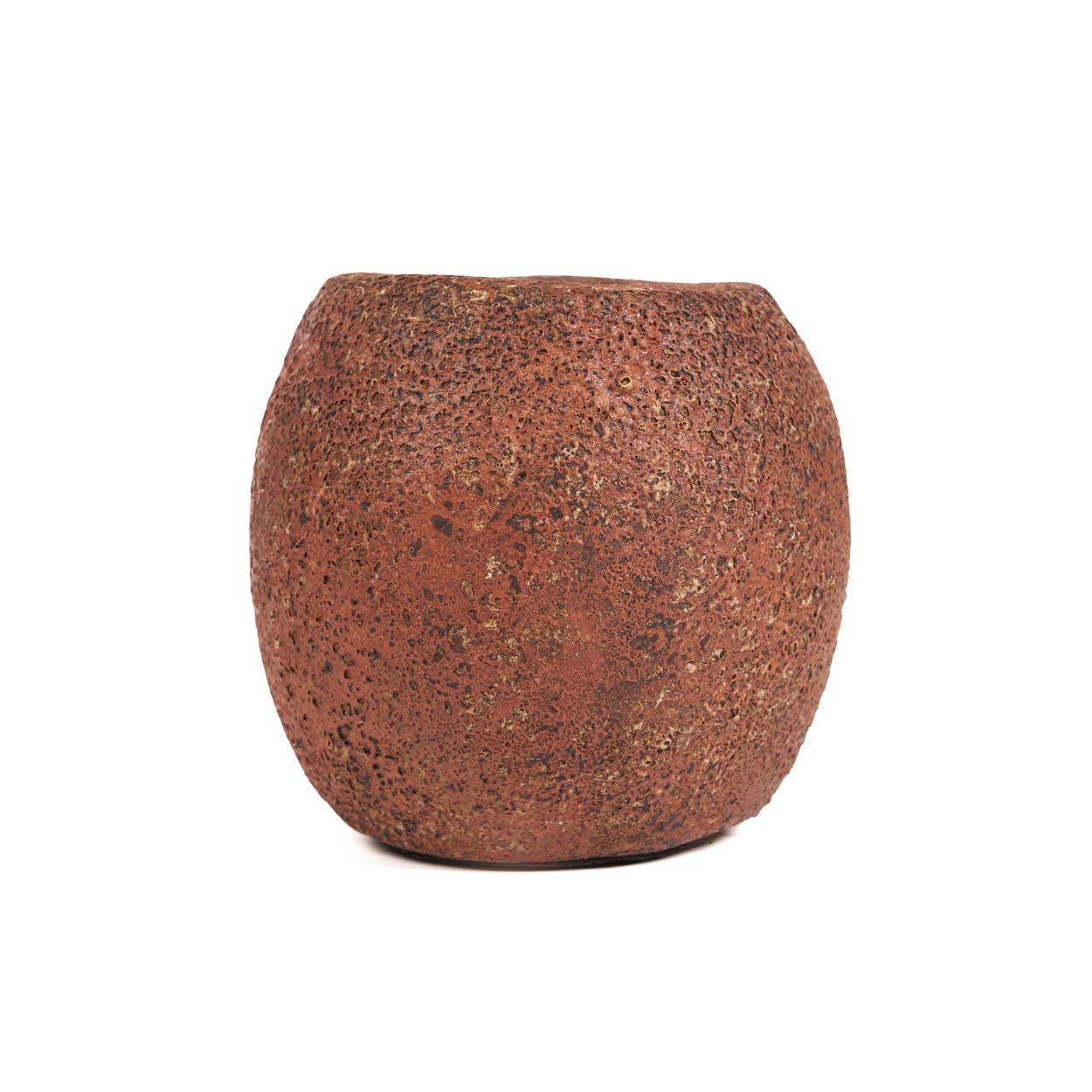 Bougeoir galet en terre cuite rouge 12 cm, vue 7