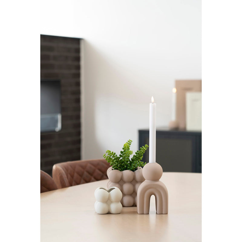 Dimensions Stoneware Candle Holder Arch Figurine – Matte Sand Human Silhouette – H 17 cm