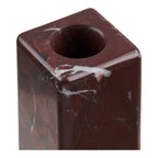 Bougeoir marbre rouge châtaigne lot de 2 vue de détail