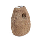 Bougeoir totem en terre cuite brute à deux logements 28 cm