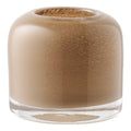 Bougeoir verre soufflé bouche brun taupe forme dôme Ø8 H7,5 cm vue de face
