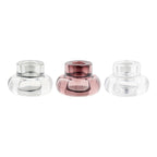 Bougeoir verre teinté lot de 3 vue de face