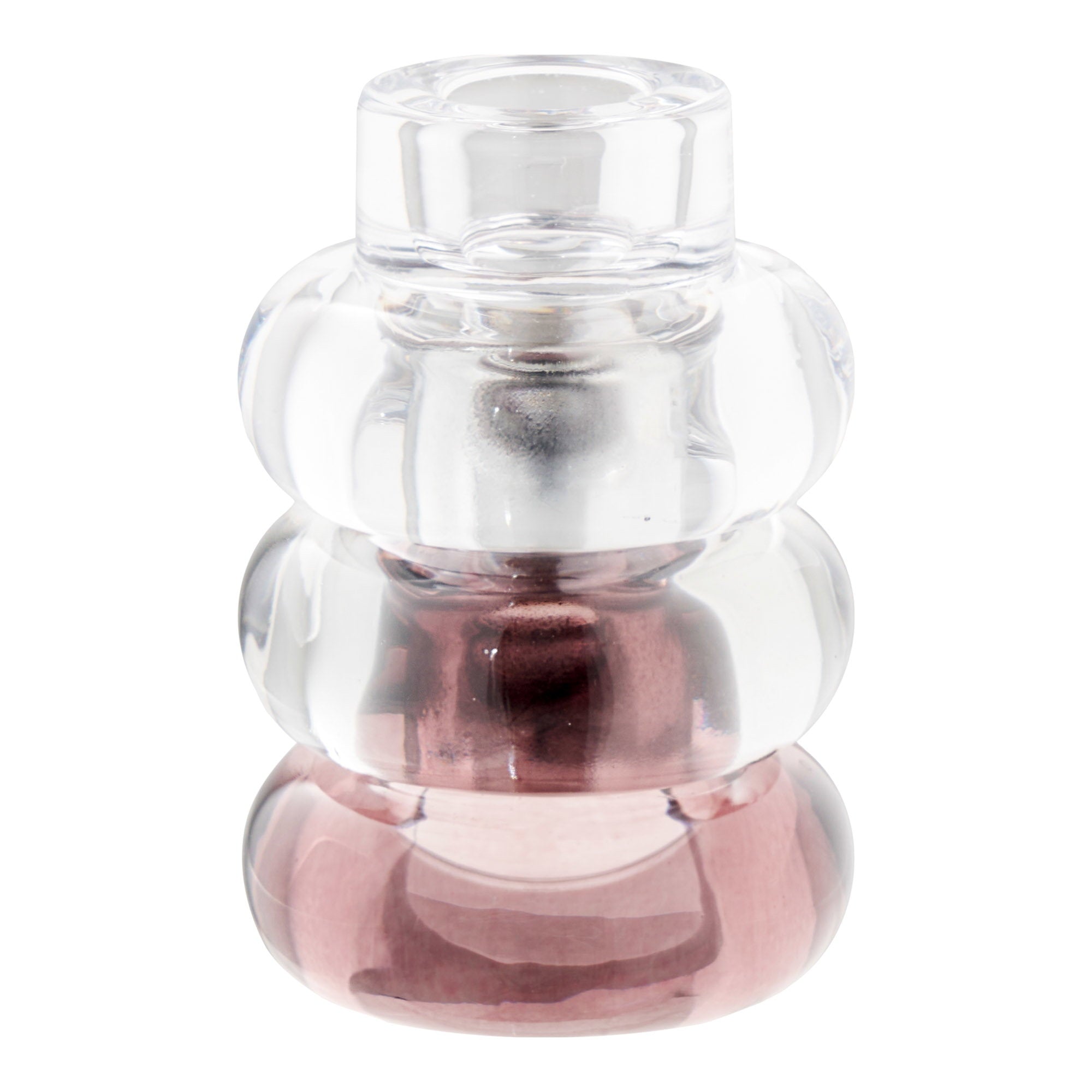 Bougeoir verre teinté lot de 3 vue de détail