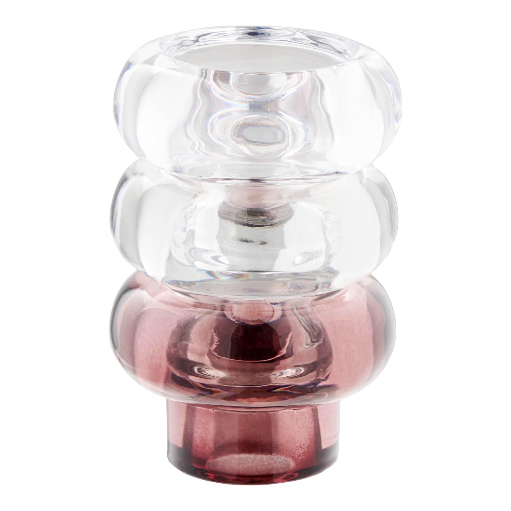 Bougeoir verre teinté lot de 3 vue de détail