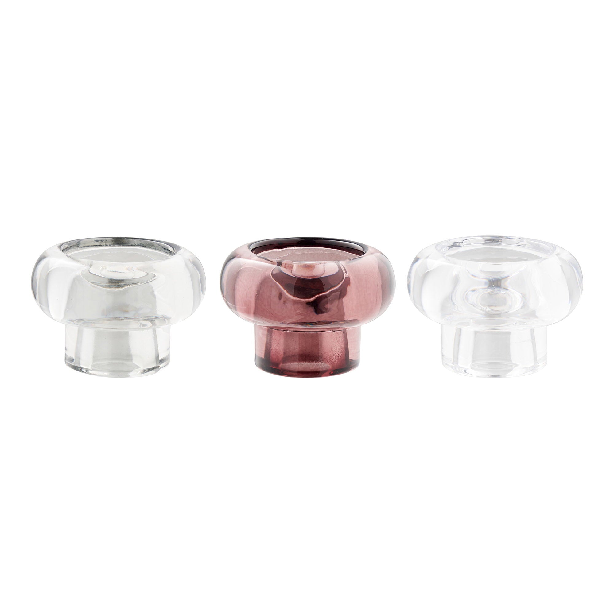 Bougeoir verre teinté lot de 3