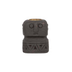 Bougeoir visage sculpté en pierre à frise gravée 10 cm