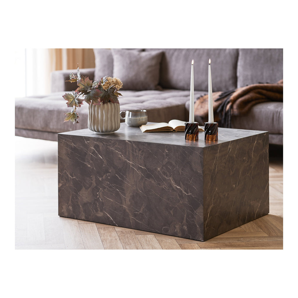 Bougeoirs verre torsadé brun fumé ambré table basse marbre salon bougies chandelles