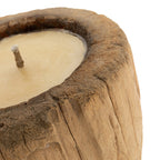 Bougie coulée dans un ancien pot de bois 38 cm, vue 3