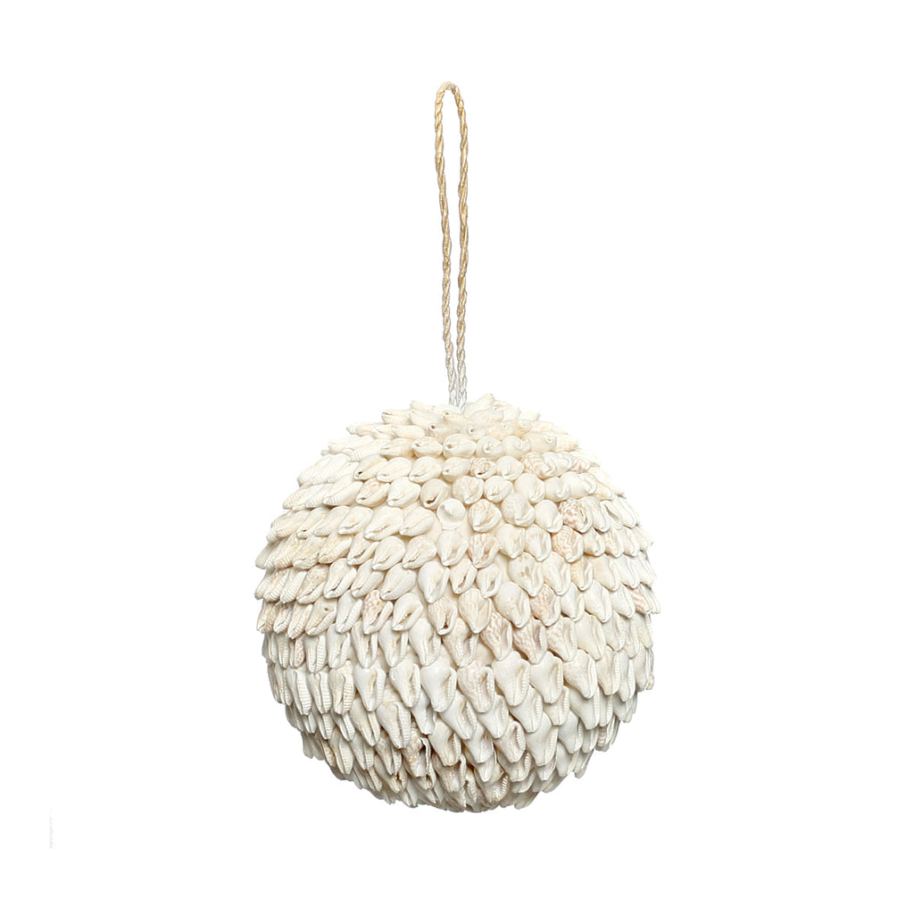 Boule décorative Bubble en coquillages blancs 12 cm