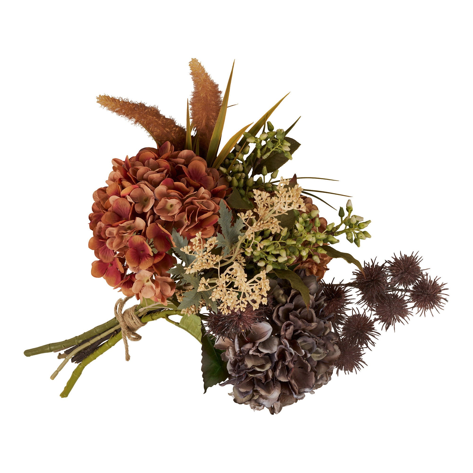 Bouquet artificiel Autumn hortensia et graminées