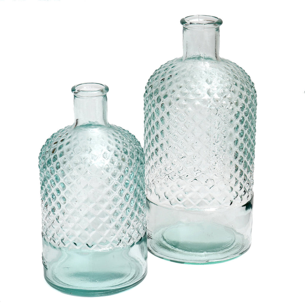 Bouteille décorative à pointes de diamant en verre recyclé 28 cm, vue 5