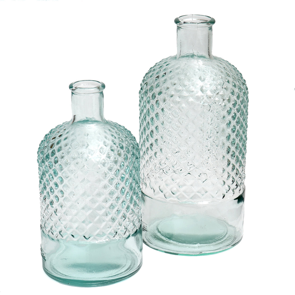 Bouteille décorative à pointes de diamant en verre recyclé 28 cm, vue 5