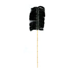 Branche décorative Palmeira entière avec sa palme de raphia noir et sa tige de bambou clair