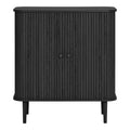 Buffet Nikko noir cannelé 2 portes 87 cm