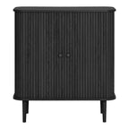 Buffet Nikko noir cannelé 2 portes 87 cm