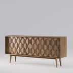 Buffet Scarpa en noyer vu de trois quarts