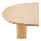 Bureau Livigno chêne plateau organique 3 pieds 120 cm vue de détail