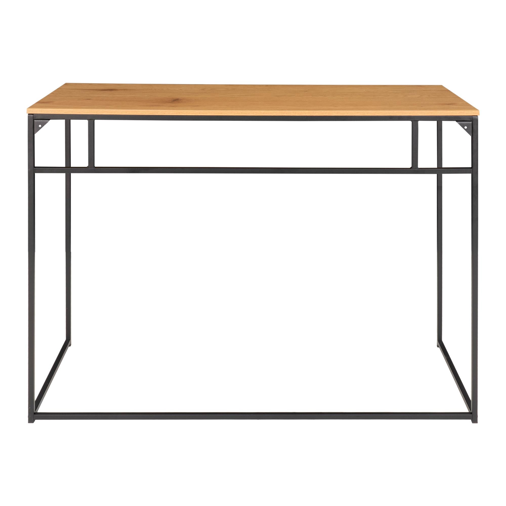 Bureau Vita 100x45 cm structure métal noir traverses apparentes vue frontale