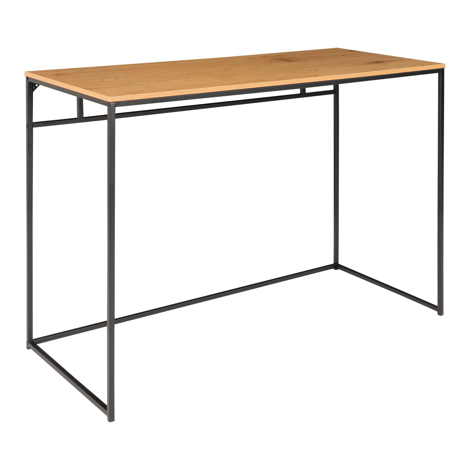 Bureau Vita design industriel plateau chêne structure acier noir vue trois quarts épurée
