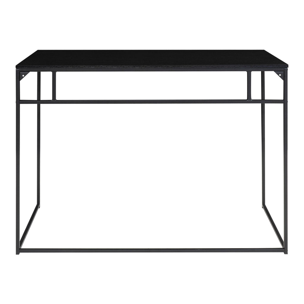 Bureau Vita noir 100x45 traverses acier apparentes vue frontale structure filaire