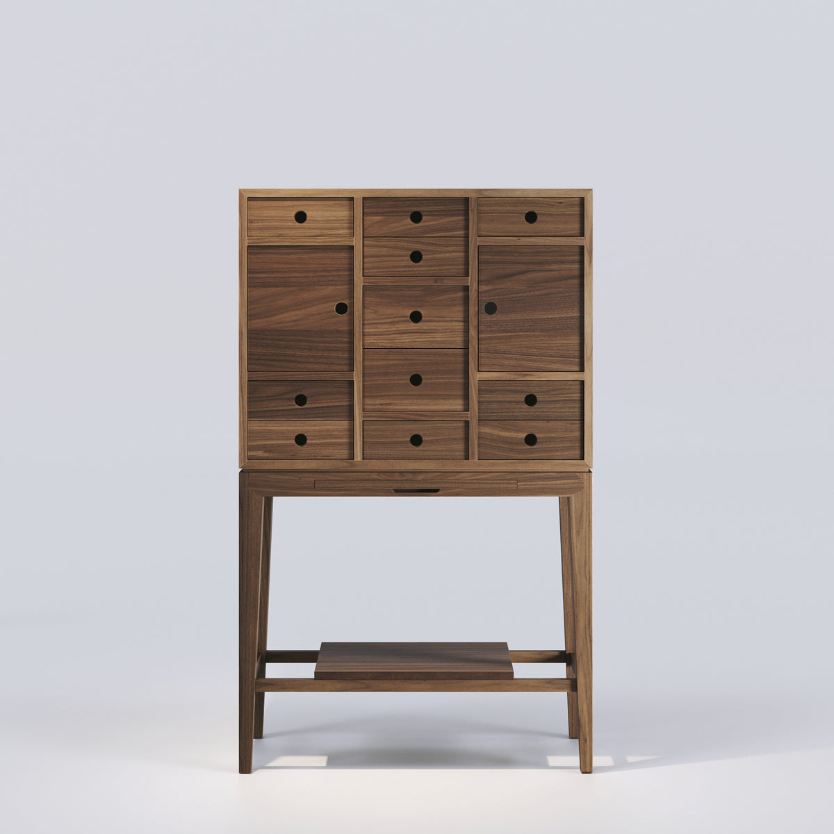 Cabinet Contador en noyer vu de face