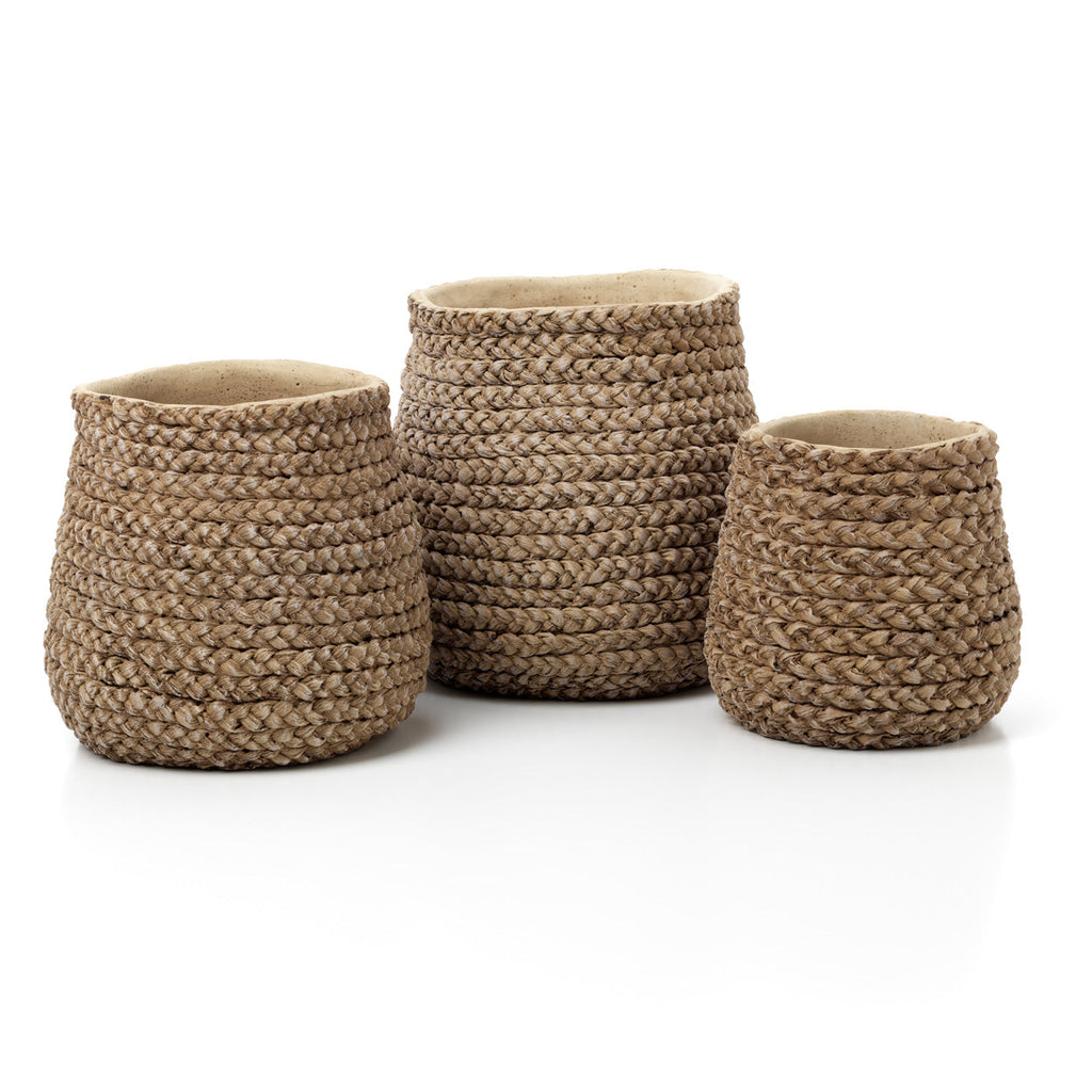 Cache-pot Braided en béton 26 cm, vue 5