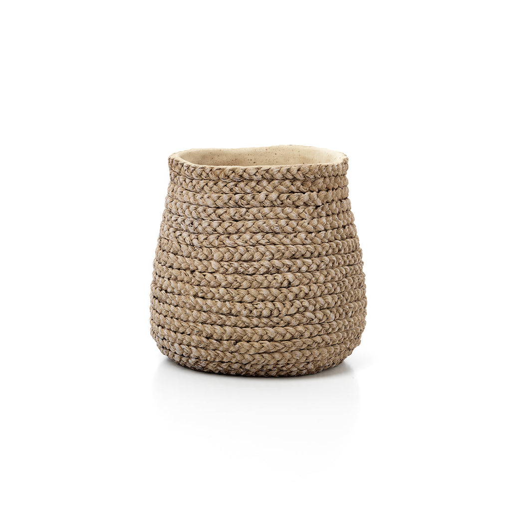Cache-pot Braided en béton 26 cm
