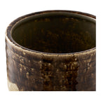 Cache pot céramique émaillée brun 16 cm vue de face