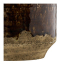 Cache pot céramique émaillée brun 16 cm vue de détail