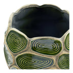 Cache pot céramique relief vert forêt 18 cm vue de face