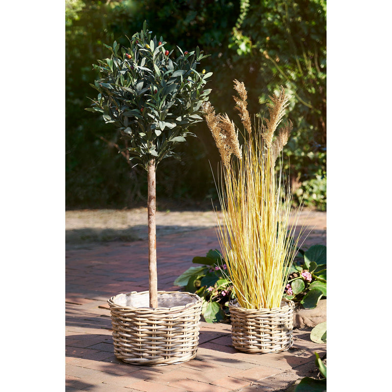 Dimensions Cache-pot Kalak rotin kubu naturel lot de 2