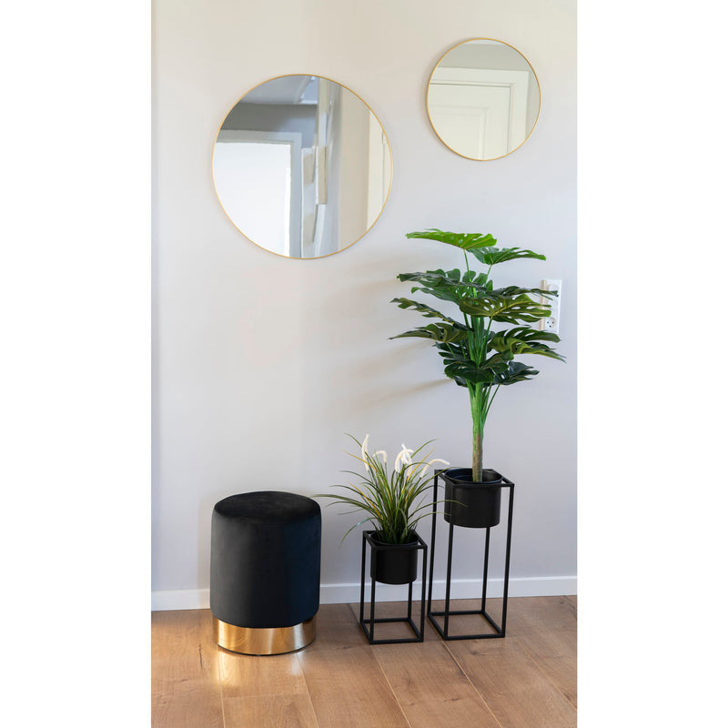 Dimensions Marla Matte Black Planters on Cubic Stand – Set of 2