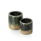 Cache-pot Moss en grès vert 15 cm, vue 3