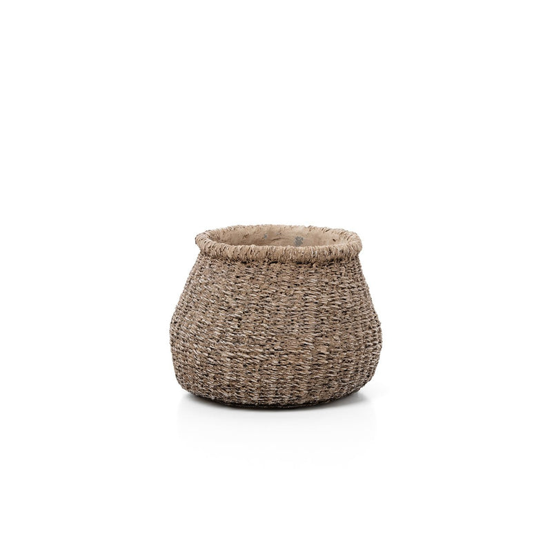 Dimensions Cache-pot Puff en béton brun 17 x 13 cm