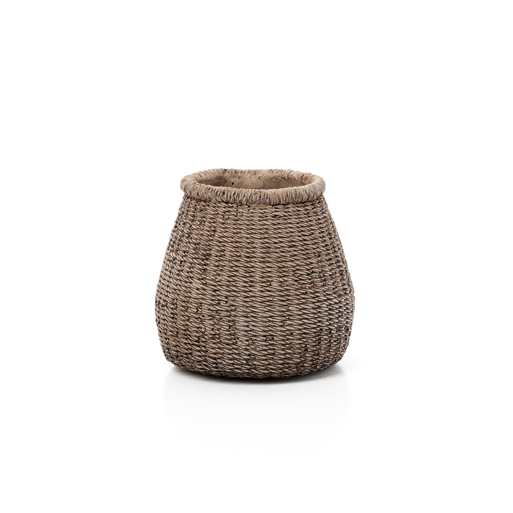 Cache-pot Puff en béton brun 17 x 16 cm