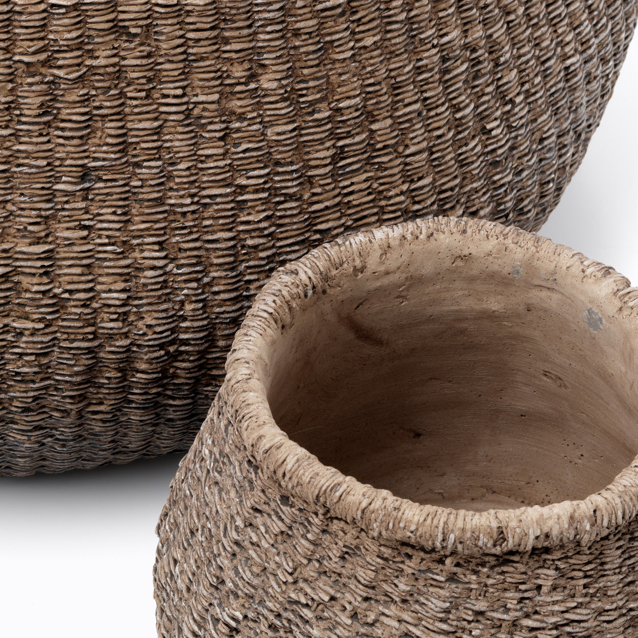 Cache-pot Puff en béton brun 25 x 19 cm, vue 3