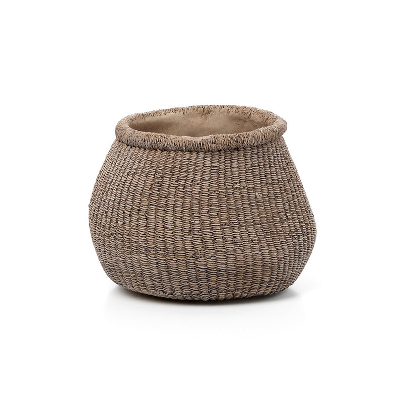 Dimensions Cache-pot Puff en béton brun 25 x 19 cm