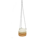 Cache-pot suspendu Banana en corde blanche 11 cm