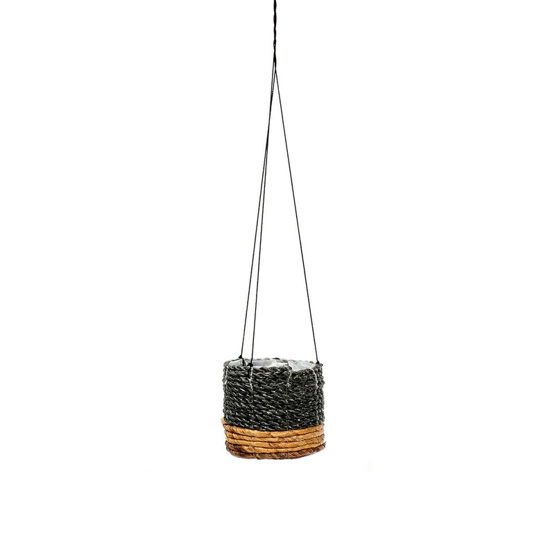 Dimensions Cache-pot suspendu Banana en corde noire 11 cm