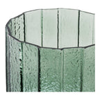 Cache pot verre cannelé vert 15 cm vue de face