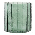 Cache pot verre cannelé vert 15 cm